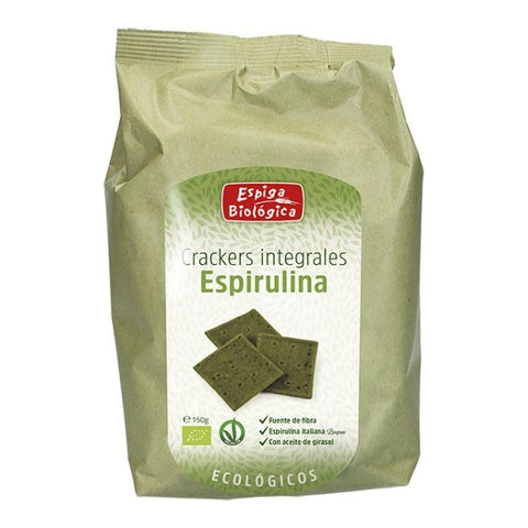 Comprar online E.BIO CRACKERS INTEGRALES ESPIRULINA de ESPIGA BIOLOGICA. Imagen 1