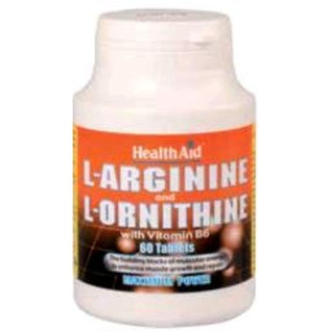 Comprar online L-ARGININA/L-ORNITINA 600 mg/300 mg 60 Comp de HEALTH AID. Imagen 1