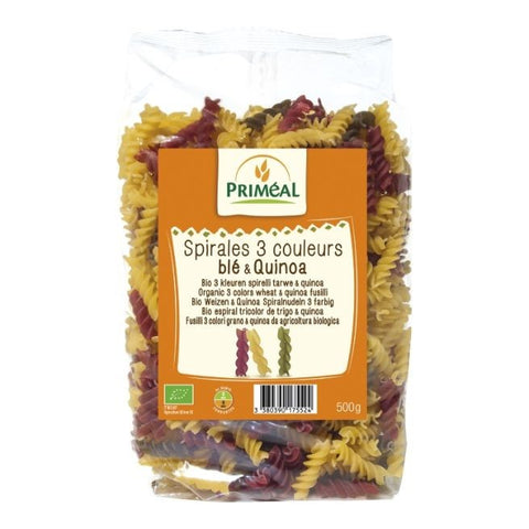 Comprar online ESPIRALES CON QUINOA TRICOLOR 500 g de PRIMEAL. Imagen 1