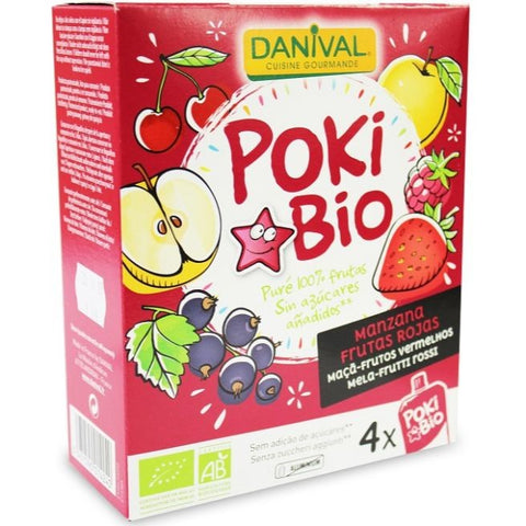 Comprar online ESTUCHE POKI BIO MANZANA FRUTOS ROJOS 4X90G BIO de DANIVAL. Imagen 1