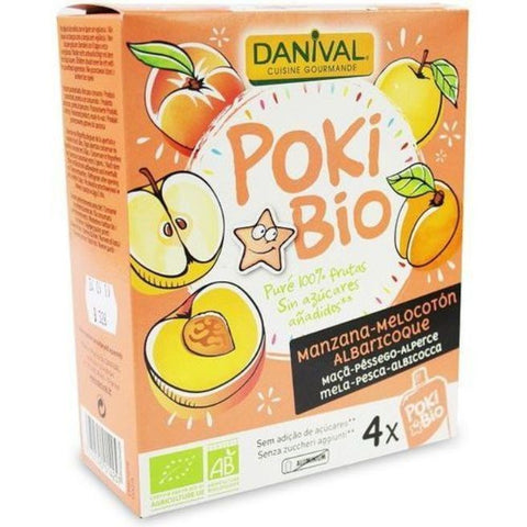 Comprar online ESTUCHE POKI BIO MANZANA MELOCOTON ALBARICOQUE 4X de DANIVAL. Imagen 1