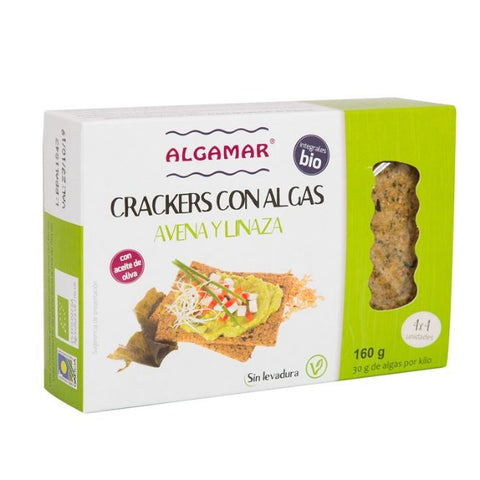 Comprar online GALLETAS AVENA, LINAZA Y ALGAS SIN LEVADURA, CON A de ALGAMAR. Imagen 1