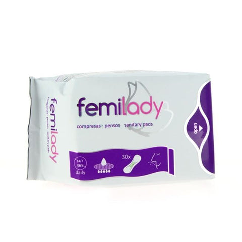 Comprar online SALVASLIP COMPRESAS SIN ALAS 8 CAPAS 30 UDS. de FEMILADY. Imagen 1