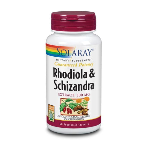 Comprar online SCHIZANDRA & RODHIOLA 500 mg 60 Vcaps de SOLARAY. Imagen 1
