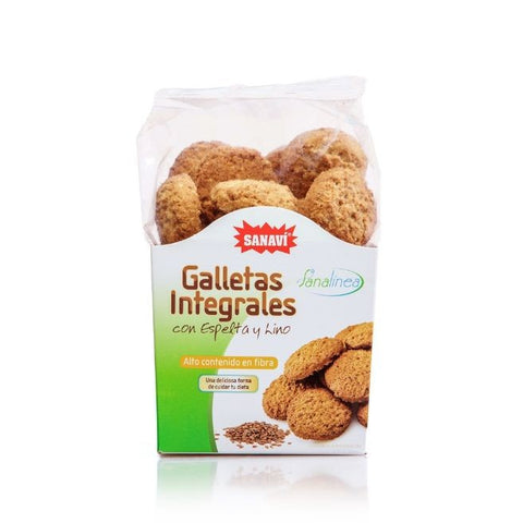 Comprar online GALLETAS INTEGRALES CON ESPELTA Y LINO de SANAVI. Imagen 1