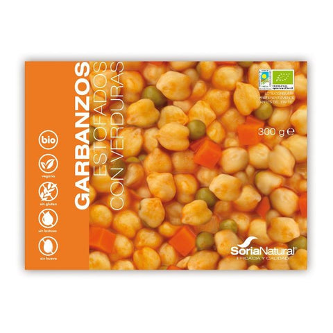 Comprar online GARBANZOS ESTOFADOS CON VERDURAS 300 GRAMOS de ALECOSOR SORIA NATURAL. Imagen 1
