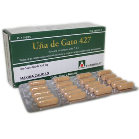 Comprar online UÑA GATO 100 Caps 420 mg de FHARMOCAT. Imagen 1