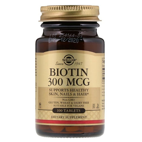 Comprar online BIOTINA 300 mcg 100 Comp de SOLGAR. Imagen 1