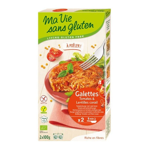 Comprar online HAMBURGUESA TOMATES Y LENTEJAS CORAL 2 x 100 g de MVSG. Imagen 1