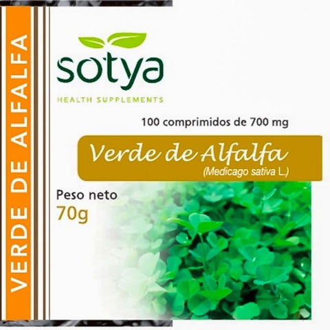 Comprar online VERDE ALFALFA DE 700 mg 100 Comp de SOTYA BESLAN. Imagen 1