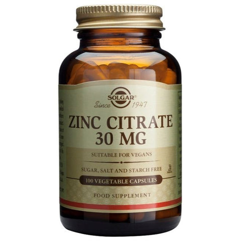 Comprar online CITRATO DE ZINC 30 mg 100 Caps de SOLGAR. Imagen 1