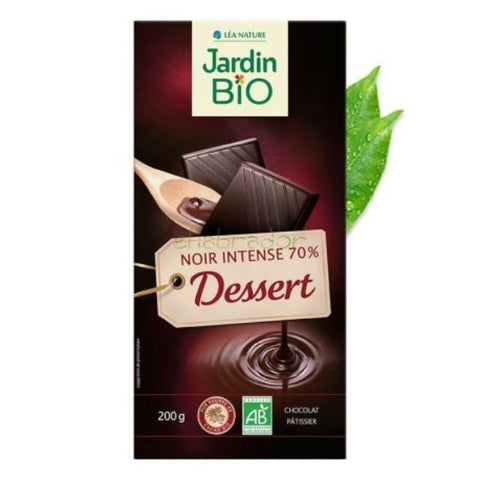 Comprar online JB CHOCOLAT NEGRO POSTRE 70% CACAO 200 g de JARDIN BIO. Imagen 1