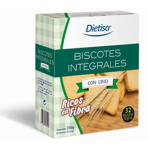 Comprar online BISCOTES DE LINO 32 Uds 270 gramos de DIETISA. Imagen 1
