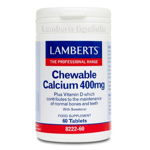Comprar online CALCIO MASTICABLE 400 mg 60 Tabs de LAMBERTS. Imagen 1