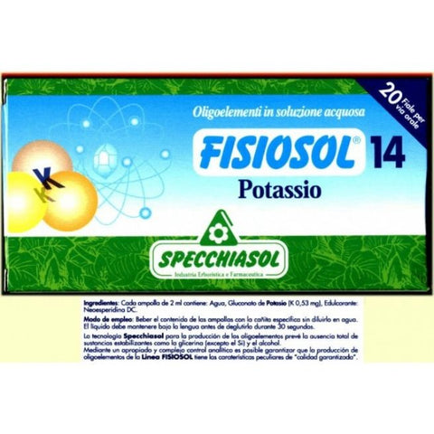 Comprar online FISIOSOL 14 POTASIO 20 Viales de SPECCHIASOL. Imagen 1