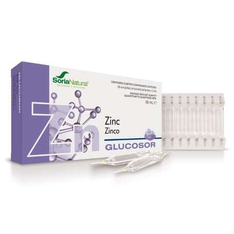 Comprar online GLUCOSOR ZINC 28 Ampollas x 2 ml de SORIA. Imagen 1