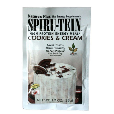 Comprar online SPIRU-TEIN Sobre Cookies& Cream 35 gr de NATURES PLUS. Imagen 1