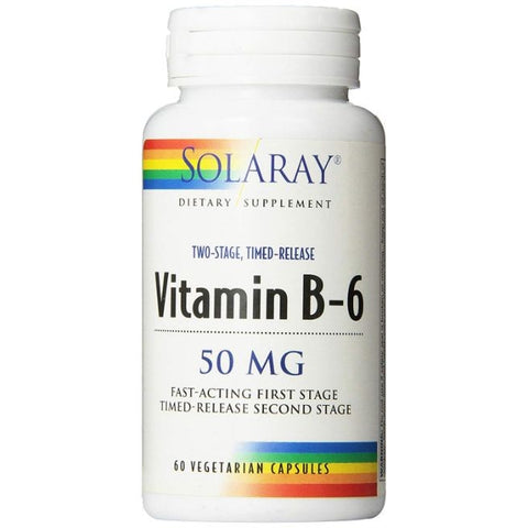 Comprar online VITAMINA B 6 50 mg 60 Capsulas de SOLARAY. Imagen 1