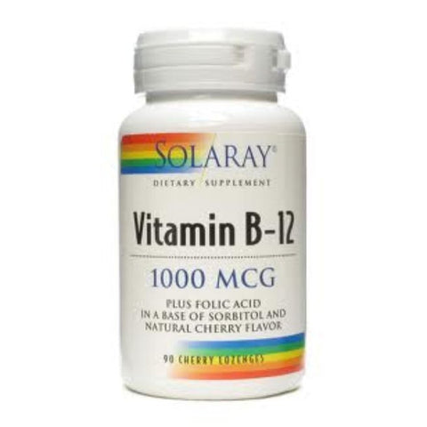 Comprar online VITAMINA B12 + ACIDO FOLICO 1000 mcg 90 Comp de SOLARAY. Imagen 1