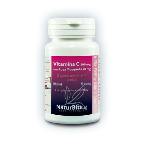 Comprar online VITAMINA C 1000 mg ROSA MOSQUETA 20 mg 60 Tabs de NATURBITE. Imagen 1