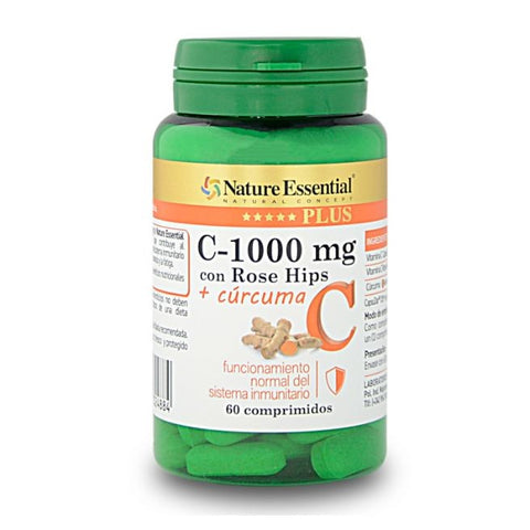Comprar online VITAMINA C 1000 mg ROSE HIPS+CURCUMA 60 Comp de NATURE ESSENTIAL PLUS. Imagen 1