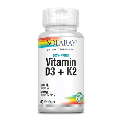 Comprar online VITAMINA D3 & K2 (MK7) 60 Vcaps 5000 UI de SOLARAY. Imagen 1