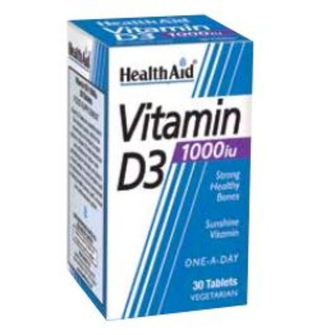 Comprar online VITAMINA D3 1.000 UI 30 Comp de HEALTH AID. Imagen 1