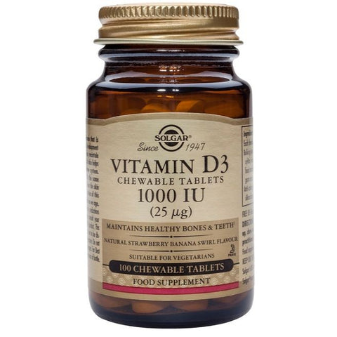 Comprar online VITAMINA D3 1000 UI 25 mcg COLECALCIFEROL 100 Com de SOLGAR. Imagen 1