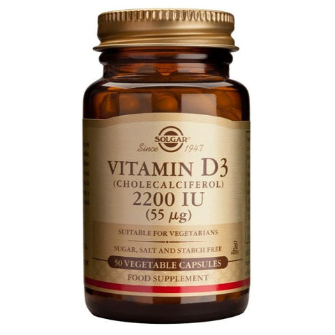 Comprar online VITAMINA D3 2200 ui (55 mcg) 50 Vcaps de SOLGAR. Imagen 1