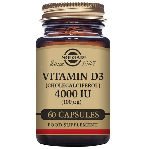 Comprar online VITAMINA D3 4000 UI 100 mcg 60 Vcaps de SOLGAR. Imagen 1