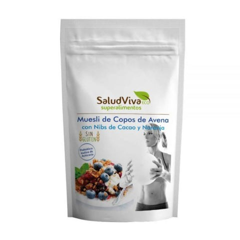 Comprar online MUESLI DE COPOS DE AVENA CON NIBS DE CACAO 350 G de SALUD VIVA. Imagen 1