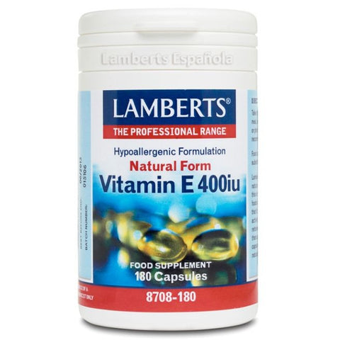 Comprar online VITAMINA E NATURAL 400UI 180tab de LAMBERTS. Imagen 1
