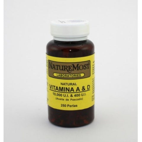 Comprar online VITAMINAS A&D3 10.000 U.I. & 400 U.I. 250 perlas de NATUREMOST. Imagen 1
