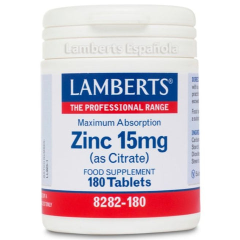 Comprar online ZINC 15 mg (CITRATO) 180 Tabs de LAMBERTS. Imagen 1