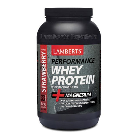 Comprar online WHEY PROTEIN-SABOR A FRESA 1000g de LAMBERTS. Imagen 1
