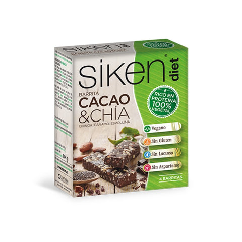 Comprar online SIKENDIET PROT VEGETAL BARRITA CACAO & CHIA 4U de SIKENDIET. Imagen 1