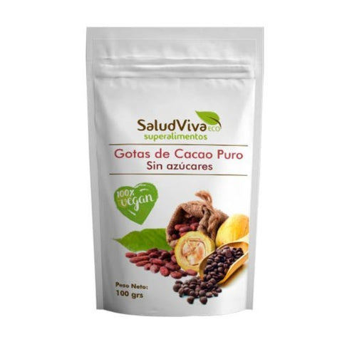 Comprar online GOTAS DE CACAO PURO SIN AZUCARES 100 GRS de SALUD VIVA. Imagen 1