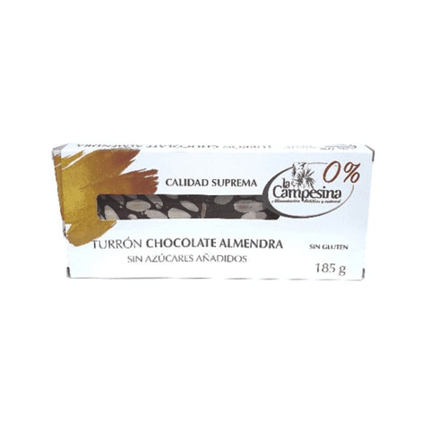 Comprar online TURRON CHOCO-ALMENDRA S/A S/GLUTEN 185g de CAMPESINA. Imagen 1