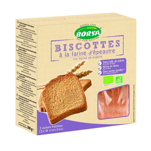 Comprar online BISCOTTES CON HARINA DE ESPELTA 300 g de BORSA. Imagen 1