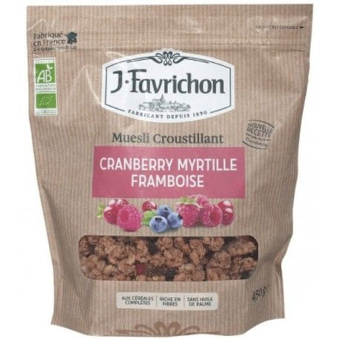 Comprar online CRUNCHY MUESLI MIRTILO, ARANDANOS Y FRAMBUESA 450 de FAVRICHON. Imagen 1