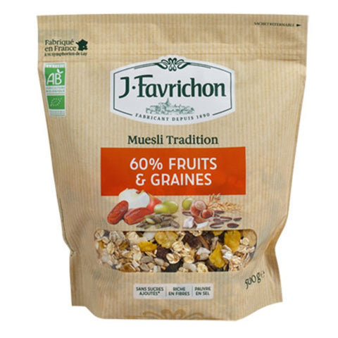 Comprar online MUESLI 60% FRUTAS Y SEMILLAS 500 g de FAVRICHON. Imagen 1