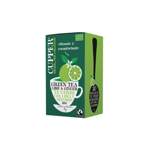 Comprar online TE VERDE CON LIMA Y JENGIBRE BIO 20 Filtros de CUPPER. Imagen 1