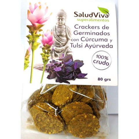 Comprar online CRACKER DE GERMINADOS CON CURCUMA Y TULSI 80 GRS. de SALUD VIVA. Imagen 1