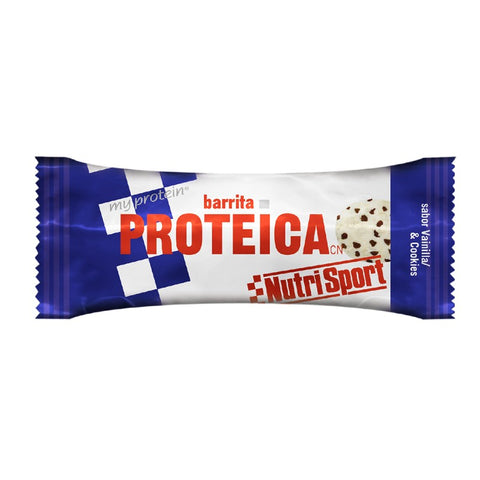 Comprar online CAJA BARRITA PROTEICA VAINILLA-COOKIES 46 gr de NUTRISPORT. Imagen 1