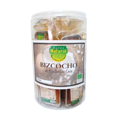Comprar online CILINDRO BIZCOCHOS COCO ESPELTA ECO 18 uds 60g de HORNO NATURAL. Imagen 1