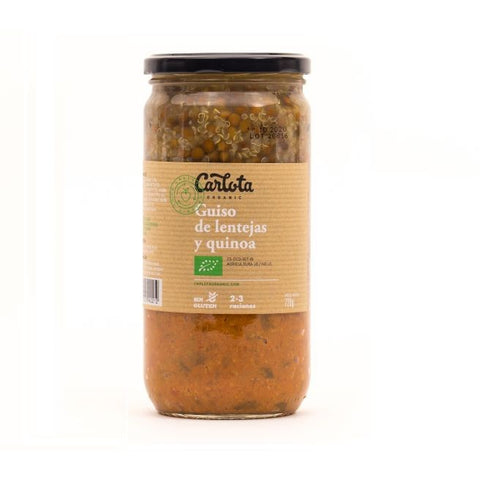 Comprar online ORGANICS GUISO DE LENTEJAS CON QUINOA 720gr de CARLOTA. Imagen 1