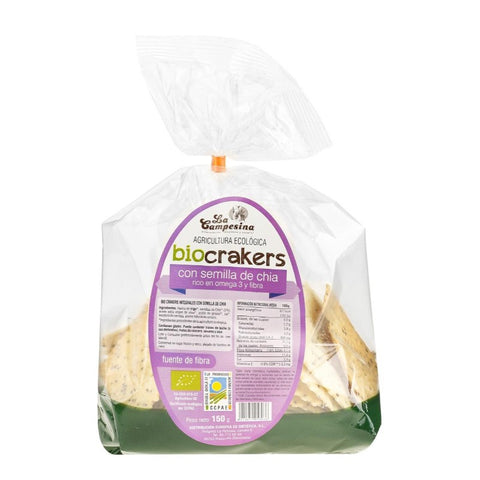 Comprar online BIO CRACKERS SEMILLAS CHIA 150g de CAMPESINA. Imagen 1