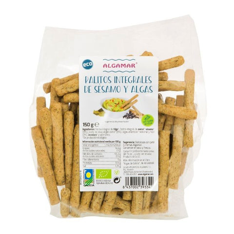Comprar online PALITOS SESAMO Y ALGAS CON ACEITE DE OLIVA de ALGAMAR. Imagen 1