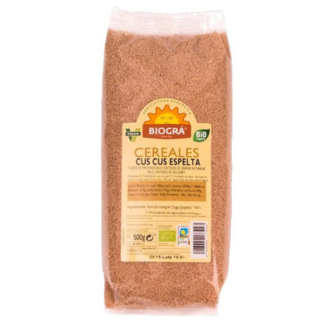 Comprar online CUS-CUS DE ESPELTA INTEGRAL 500G de BIOGRÁ (SORRIBAS). Imagen 1