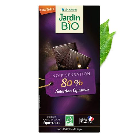 Comprar online CHOCOLAT NEGRO SENSACION 80% CACAO 100G de JARDIN BIO. Imagen 1